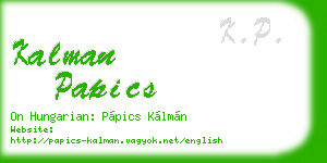 kalman papics business card